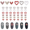 6 Style Alloy Rhinestone Cabochons, Heart, for Nail Art Studs and Nail Art Decoartion Accessories