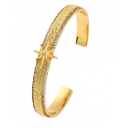 Star Rack Plating Brass Micro Pave Cubic Zirconia Cuff Bracelets for Women, Long-Lasting Plated, Cadmium Free & Lead Free