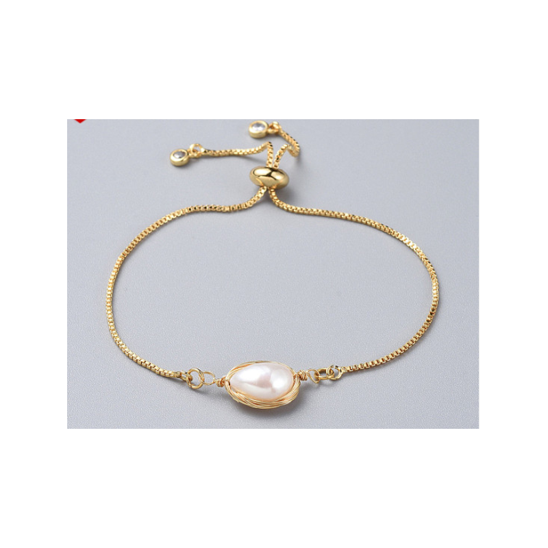 Brass Slider Bracelets, Bolo Bracelets, with Natural Baroque Pearl Keshi Pearl Beads and Box Chains Brass Slider Bracelets, Bolo Bracelets, with Natural Baroque Pearl Keshi Pearl Beads and Box Chains