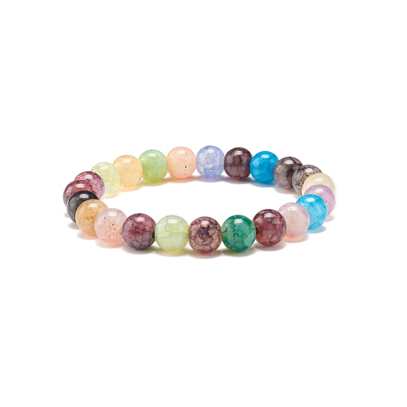 Imitation Gemstone Glass Round Beads Stretch Bracelet for Women Imitation Gemstone Glass Round Beads Stretch Bracelet for Women