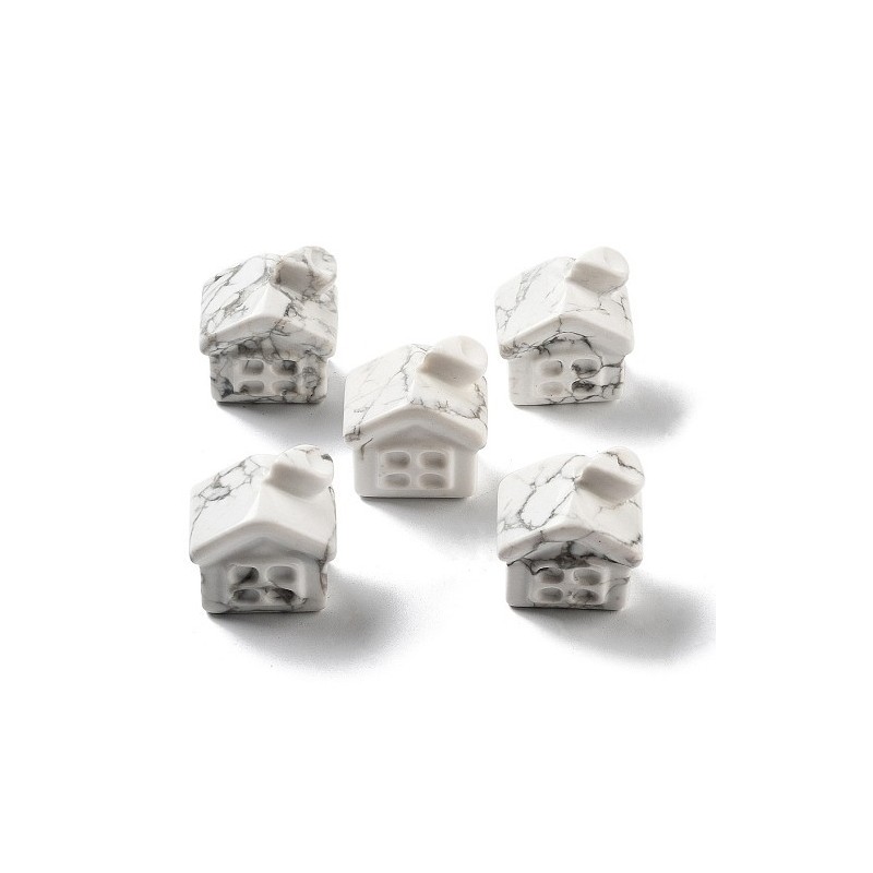 Natural Howlite Carved House Figurines (02S4B3) Natural Howlite Carved House Figurines (02S4B3)