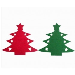 Felt Christmas Tree Cutlery Bags, Cutlery Holders for Christmas Table Decoration Party (02TA5T)