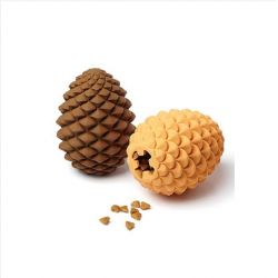 Pine Cone/Bone/Round/Strawberry/Pitaya Rubber Slow Feeding Interactive Dog Toys, Dog Puzzle Toy, Pet Food Dispensing Toy