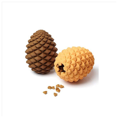 Pine Cone/Bone/Round/Strawberry/Pitaya Rubber Slow Feeding Interactive Dog Toys, Dog Puzzle Toy, Pet Food Dispensing Toy