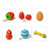 Pine Cone/Bone/Round/Strawberry/Pitaya Rubber Slow Feeding Interactive Dog Toys, Dog Puzzle Toy, Pet Food Dispensing Toy