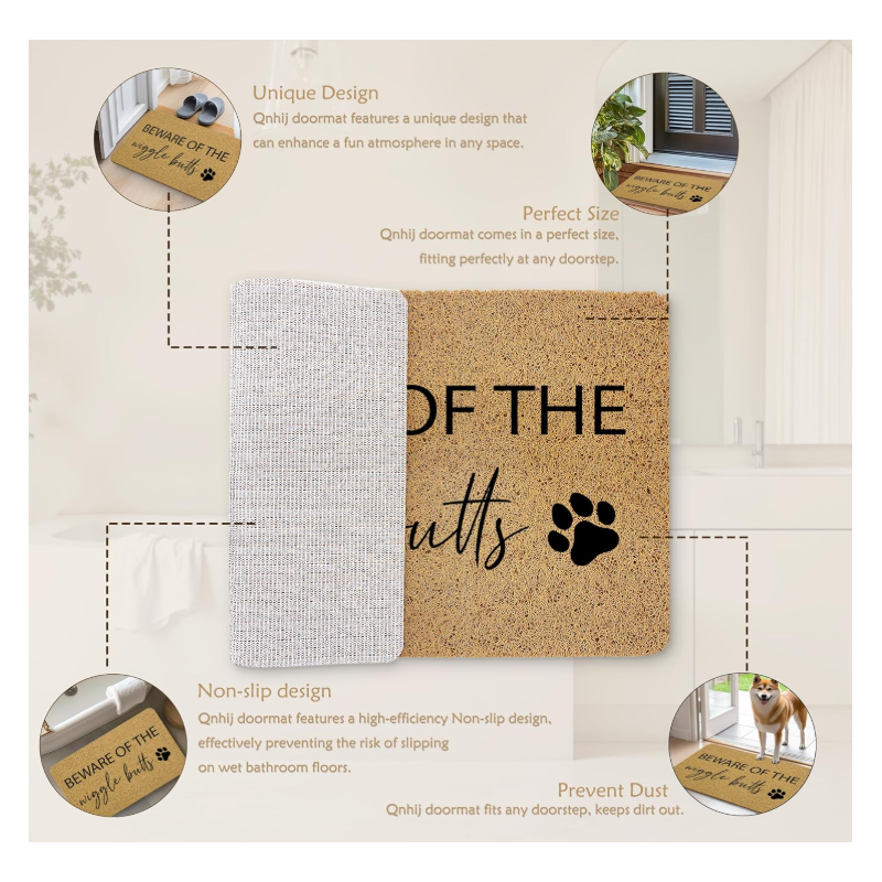 Funny Dog Door Mat, Dog Welcome Mat